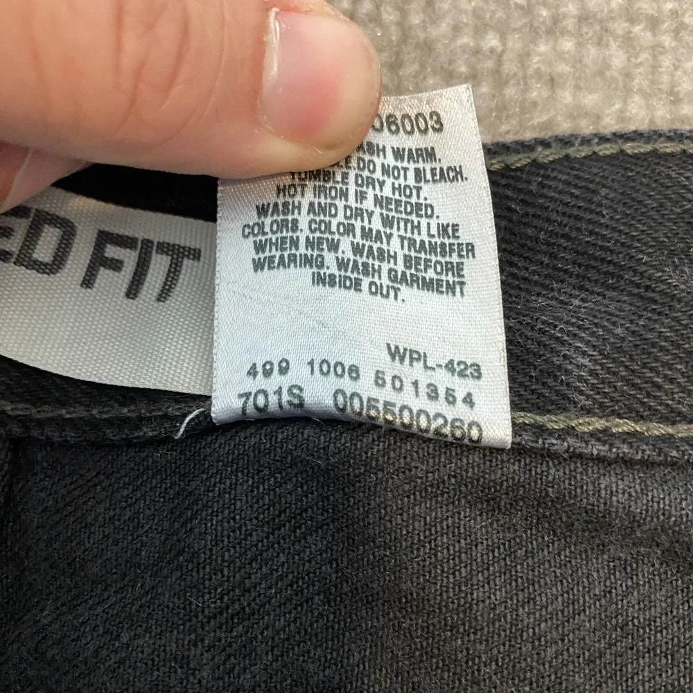 Levis Jeans Faded Black Relaxed Vintage 550 Mens 40x32 Tapered Denim 90s